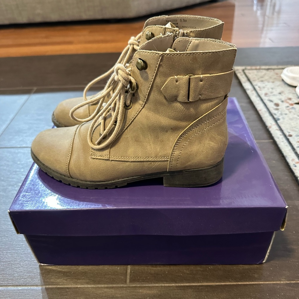 Madden Girl Brown Lace-Up Boots